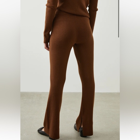 NWOT Rails Jules Ribbed Flare Cotton Silk Blend Pant in Fox size Large - Picture 2 of 16
